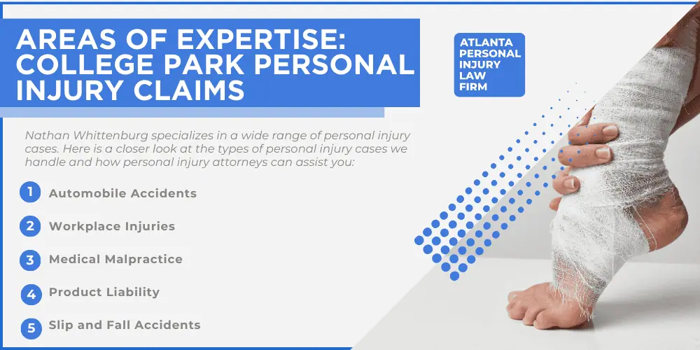 Personal Injury Lawyer College Park Georgia GA; Personal Injury Cases in College Park, Georgia (GA); General Impact of Personal Injury Cases in College Park, Georgia; Analyzing Causes of College Park Personal Injuries; Choosing a College Park Personal Injury Lawyer; Choosing a College Park Personal Injury Lawyer; How Can the Atlanta Personal Injury Law Firm Assist You; Types of Personal Injury Cases We Handle; Areas of Expertise_ College Park Personal Injury Claims