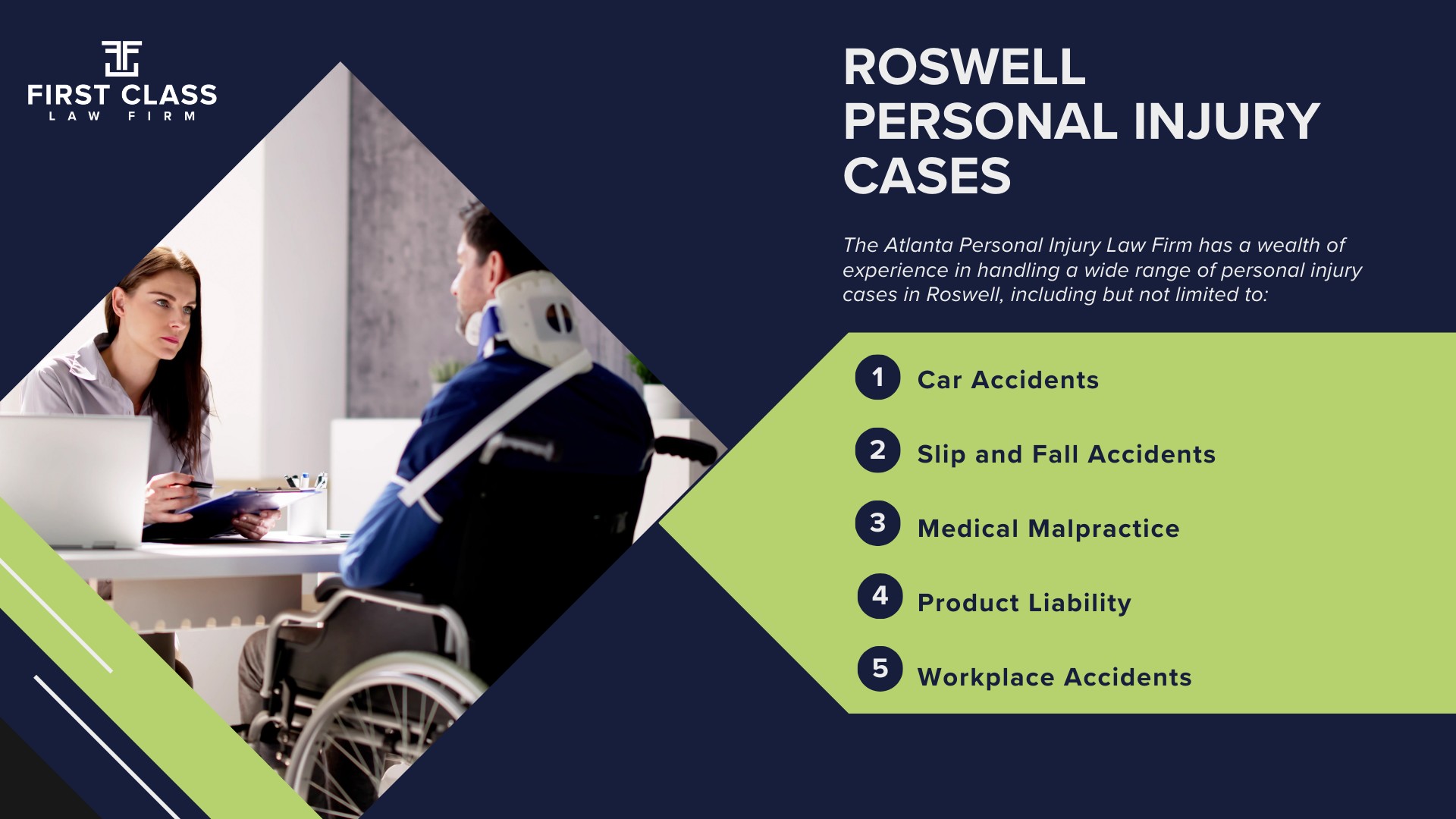 Personal Injury Lawyer Roswell Georgia GA; #1 Personal Injury Lawyer Roswell, Georgia (GA); Personal Injury Cases in Roswell, Georgia (GA); General Impact of Personal Injury Cases in Roswell, Georgia; Analyzing Causes of Roswell Personal Injuries; Choosing a Roswell Personal Injury Lawyer; Types of Personal Injury Cases We Handle; Areas of Expertise_ Roswell Personal Injury Claims; Recoverable Damages in Roswell Personal Injury Cases; Roswell Personal Injury Lawyer_ Compensation & Claims Process; Types of Compensation Available; Fundamentals of Personal Injury Claims; Cost of Hiring a Redan Personal Injury Lawyer; Advantages of a Contingency Fee; Factors Affecting Lawyer Fees; Steps To File A Personal Injury Claim in Redan, Georgia (GA); Gathering Evidence; Factors Affecting Personal Injury Settlements; Roswell Personal Injury Cases; Wrongful Death Cases; Atlanta Personal Injury Law Firm_ The #1 Roswell Personal Injury Lawyer