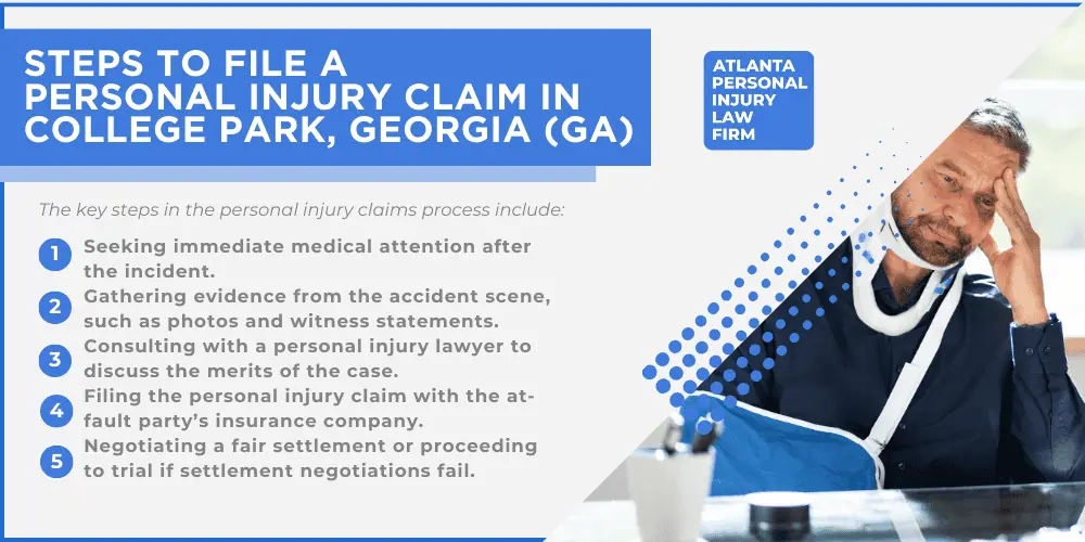 Personal Injury Lawyer College Park Georgia GA; Personal Injury Cases in College Park, Georgia (GA); General Impact of Personal Injury Cases in College Park, Georgia; Analyzing Causes of College Park Personal Injuries; Choosing a College Park Personal Injury Lawyer; Choosing a College Park Personal Injury Lawyer; How Can the Atlanta Personal Injury Law Firm Assist You; Types of Personal Injury Cases We Handle; Areas of Expertise_ College Park Personal Injury Claims; Recoverable Damages in College Park Personal Injury Cases; College Park Personal Injury Lawyer_ Compensation & Claims Process; Types of Compensation Available; Fundamentals of Personal Injury Claims; Cost of Hiring a College Park Personal Injury Lawyer; Advantages of a Contingency Fee; Factors Affecting Lawyer Fees; Steps To File A Personal Injury Claim in College Park, Georgia (GA)