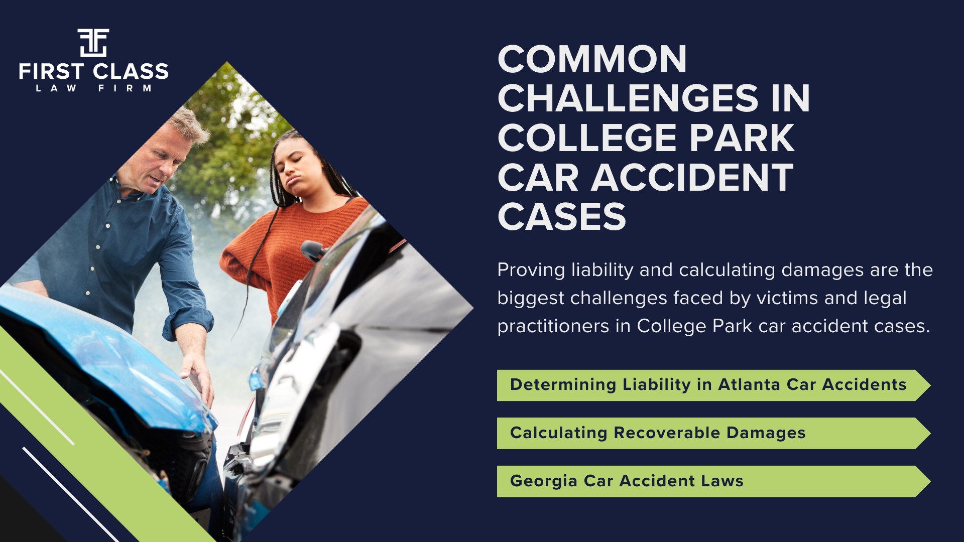 The #1 College Park Car Accident Lawyer; Car Accidents in College Park, Georgia (GA); General Impact of Car Accidents in College Park, Georgia; Determining Causes and Implementation of Preventative Measures; Types of Car Accidents Handled by College Park Car Accident Lawyers; Why You Need a College Park Car Accident Lawyer; Common Challenges in College Park Car Accident Cases