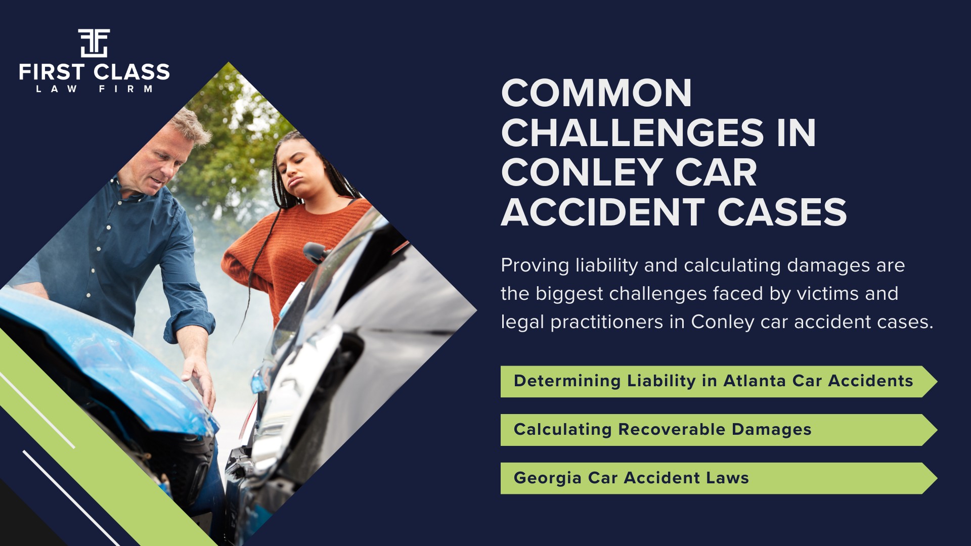 The #1 Conley Car Accident Lawyer; Car Accidents in Conley, Georgia (GA); General Impact of Car Accidents in Conley, Georgia; Determining Causes and Implementation of Preventative Measures; Types of Car Accidents Handled by Conley Car Accident Lawyers; Why You Need a Conley Car Accident Lawyer; Common Challenges in Conley Car Accident Cases