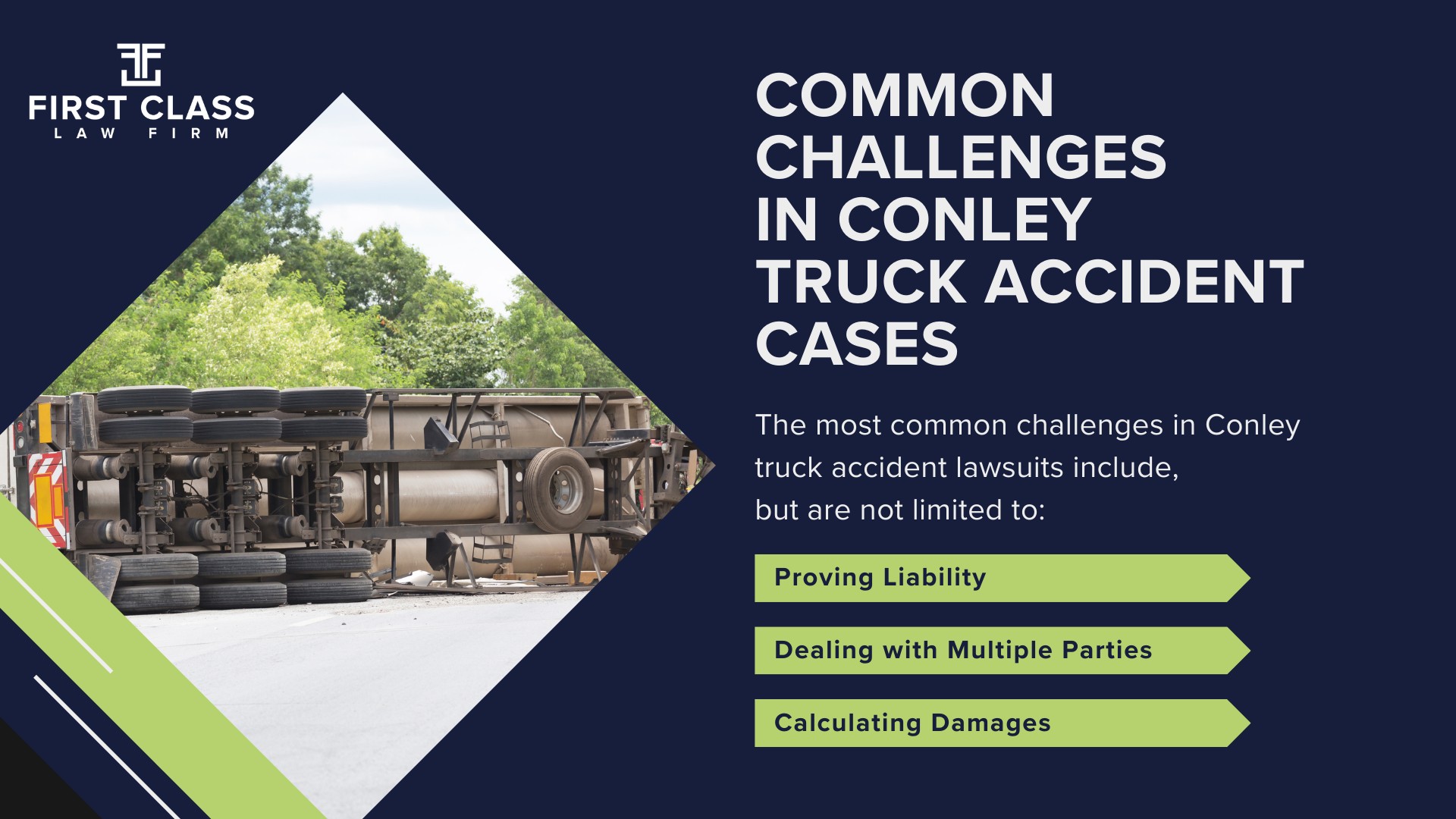 The #1 Conley Truck Accident Lawyer; Conley (GA) Truck Accident Lawyer; General Impact of Car Accidents in Conley, Georgia; Determining Causes of Truck Accidents; Implementation of Preventive Measures; General Impact of Truck Accidents in Conley, Georgia; Analyzing Causes and Implementing Preventative Measures; Why You Need a Conley Truck Accident Lawyer; Types of Truck Accidents Handled by Conley Truck Accident Lawyers; Common Challenges in Conley Truck Accident Cases