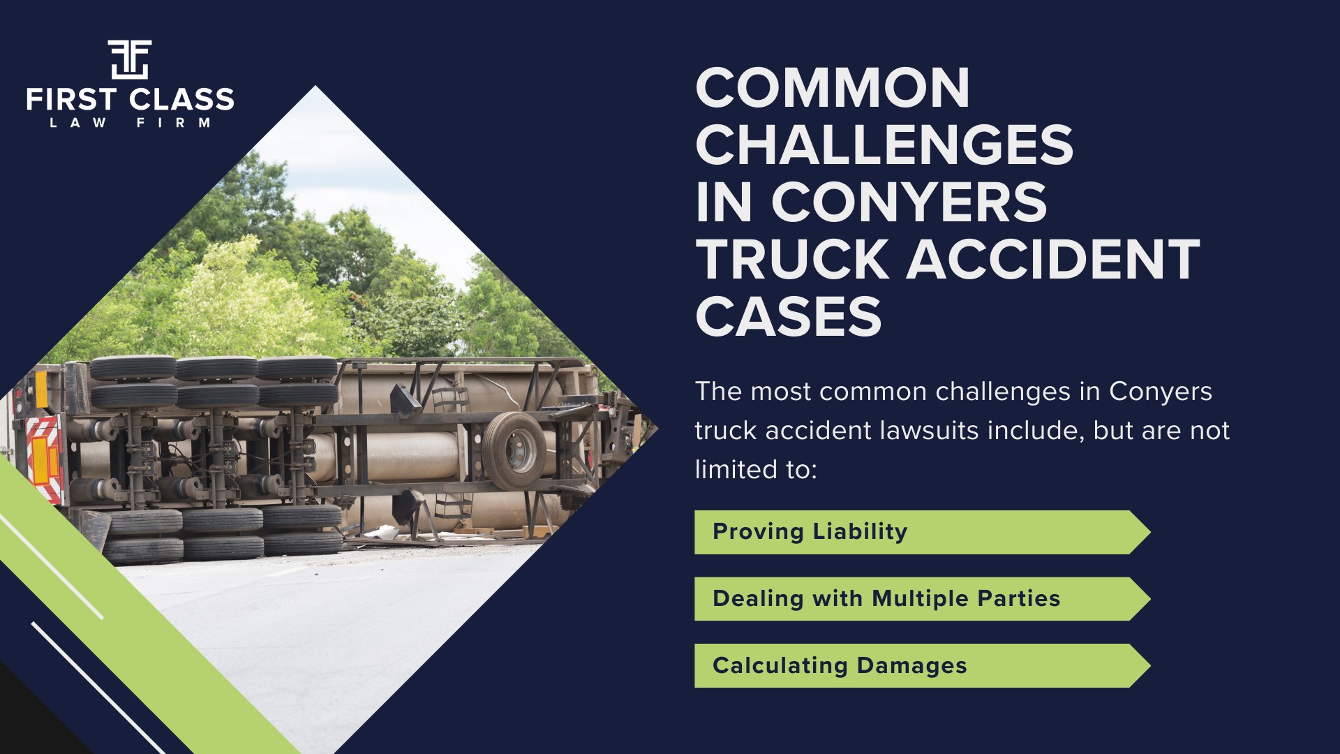 The #1 Conyers Truck Accident Lawyer; Conyers (GA) Truck Accident Lawyer; General Impact of Car Accidents in Conyers, Georgia; Determining Causes of Truck Accidents; Implementation of Preventive Measures; General Impact of Car Accidents in Conyers, Georgia; Analyzing Causes and Implementing Preventative Measures; Why You Need a Conyers Truck Accident Lawyer; Types of Truck Accidents Handled by Conyers Truck Accident Lawyers; Common Challenges in Conyers Truck Accident Cases