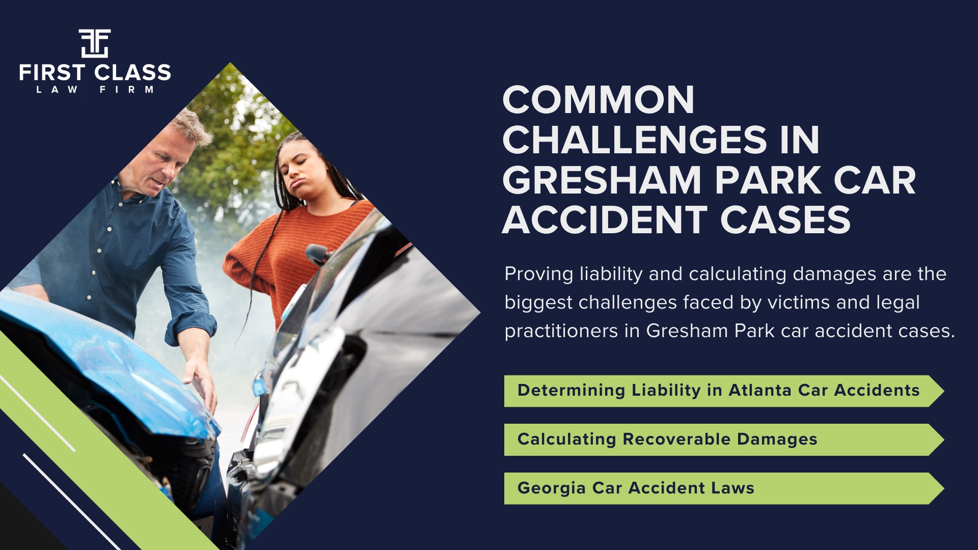 Atlanta Personal
Injury Law Firm:
The #1 Gresham Park
Car Accident Lawyer; Car Accidents in Hapeville, Georgia (GA); General Impact of Car Accidents in Gresham Park, Georgia; Determining Causes and Implementation of Preventative Measures; Types of Car Accidents Handled by Gresham Park Car Accident Lawyers; Why You Need a Gresham Park Car Accident Lawyer; Common Challenges in Gresham Park Car Accident Cases