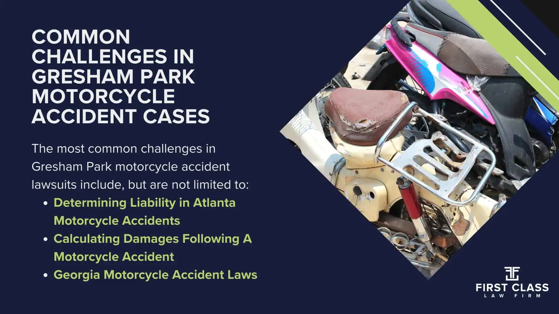 #1 Gresham Park Motorcycle Accident Lawyer; Gresham Park (GA) Motorcycle Accident Lawyer; Determining Causes and Preventative Measures; Types of Motorcycle Accidents in Georgia; Why You Need a Gresham Park Motorcycle Accident Lawyer; Common Challenges in Gresham Park Motorcycle Accident Cases