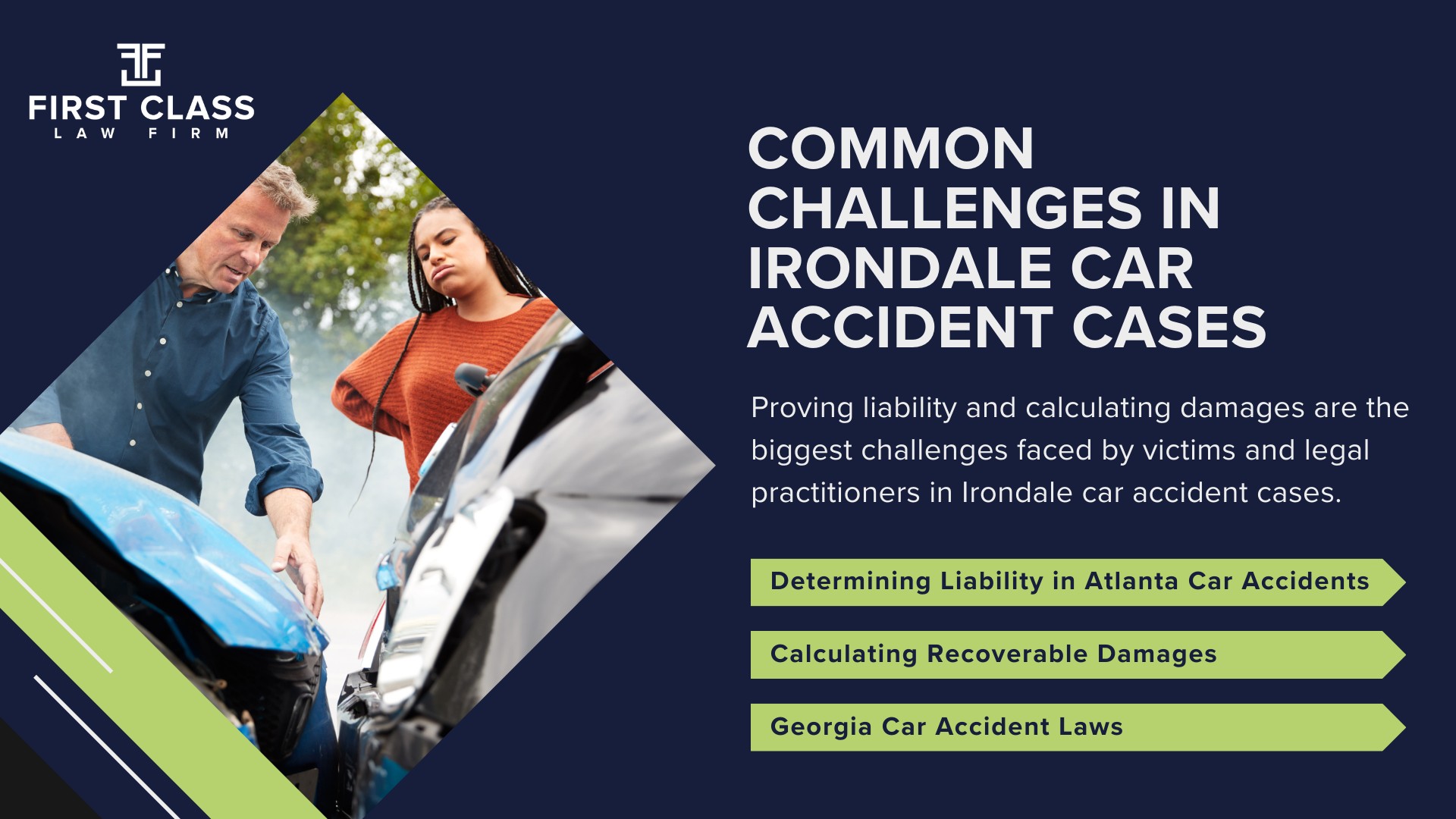 The #1 Irondale Car Accident Lawyer; Car Accidents in Irondale, Georgia (GA); General Impact of Car Accidents in Irondale, Georgia; Determining Causes and Implementation of Preventative Measures; Types of Car Accidents Handled by Irondale Car Accident Lawyers; Why You Need an Irondale Car Accident Lawyer; Common Challenges in Irondale Car Accident Cases