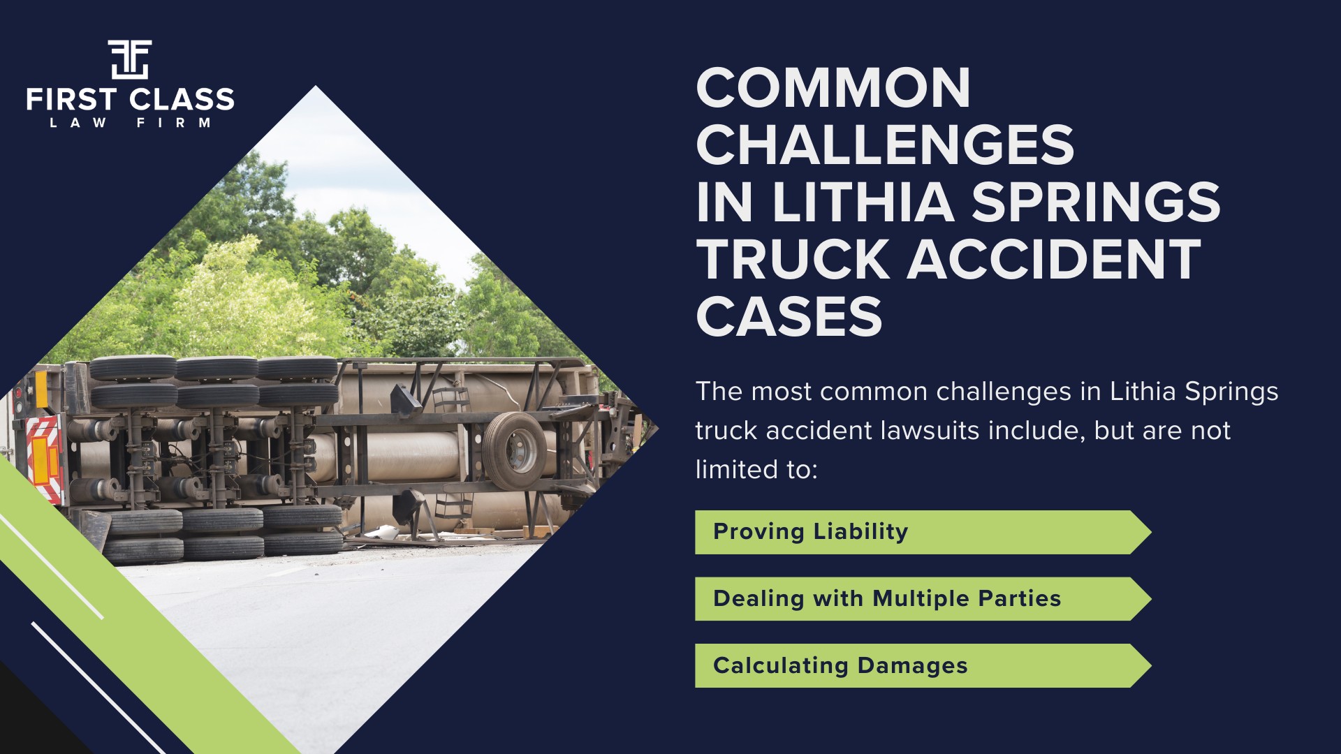 The #1 Lithia Springs Truck Accident Lawyer; Lithia Springs (GA) Truck Accident Lawyer; General Impact of Car Accidents in Lithia Springs, Georgia; Determining Causes of Truck Accidents; Implementation of Preventive Measures; General Impact of Truck Accidents in Lithia Springs, Georgia; Analyzing Causes and Implementing Preventative Measures; Why You Need a Lithia Springs Truck Accident Lawyer; Types of Truck Accidents Handled by Lilburn Truck Accident Lawyers; Common Challenges in Lithia Springs Truck Accident Cases