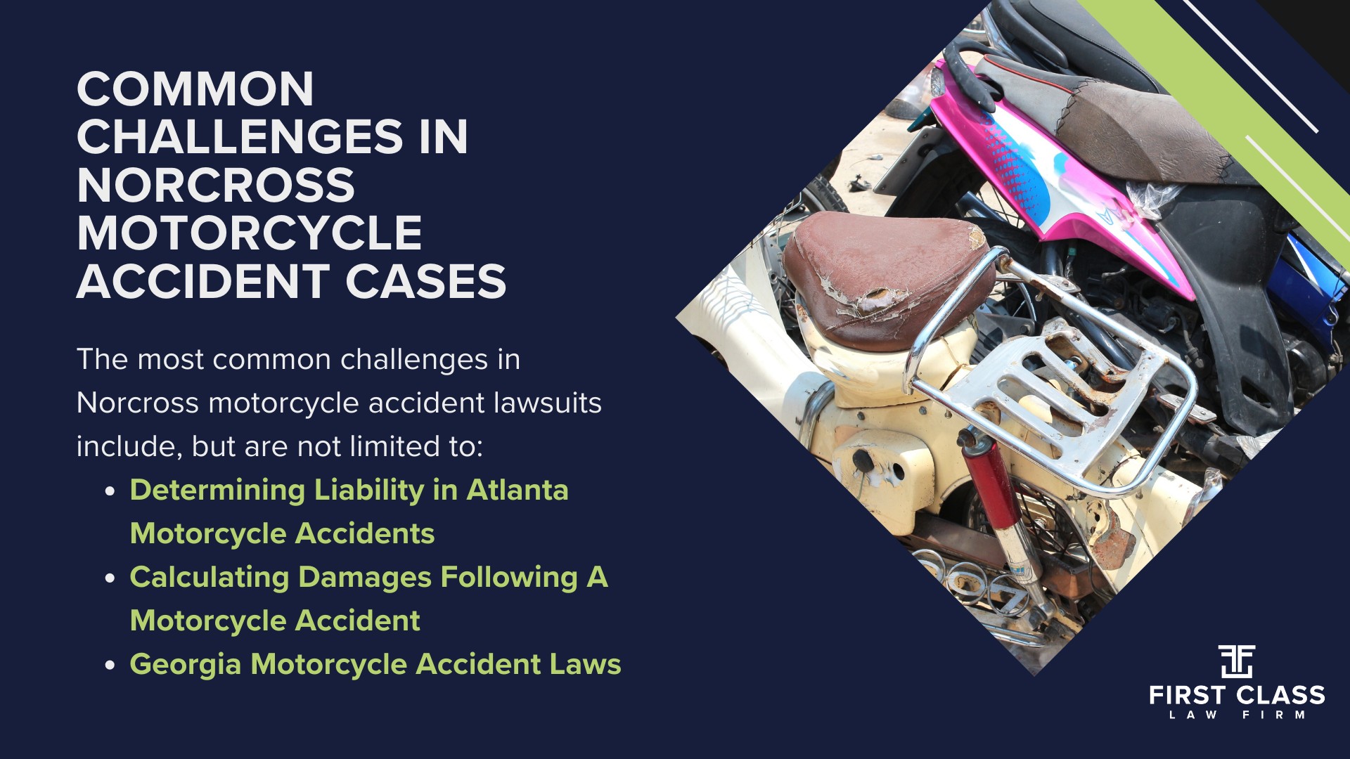 #1 Norcross Motorcycle Accident Lawyer; Norcross (GA) Motorcycle Accident Lawyer; Determining Causes and Preventative Measures; Types of Motorcycle Accidents in Georgia; Why You Need a Norcross Motorcycle Accident Lawyer; Common Challenges in Norcross Motorcycle Accident Cases