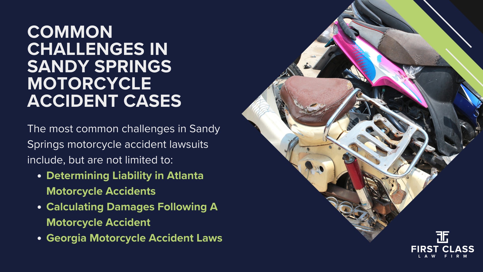 #1 Sandy Springs Motorcycle Accident Lawyer; Sandy Springs (GA) Motorcycle Accident Lawyer; Types of Motorcycle Accidents in Georgia; Why You Need a Sandy Springs Motorcycle Accident Lawyer; Common Challenges in Sandy Springs Motorcycle Accident Cases