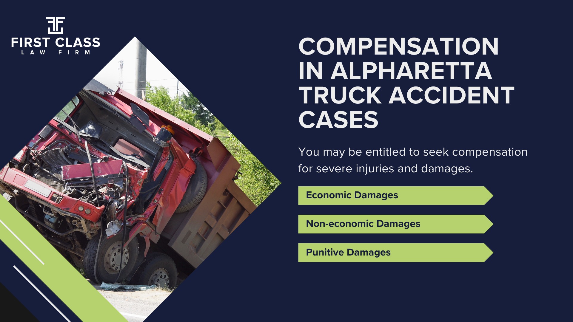 The #1 Alpharetta Truck Accident Lawyer; Alpharetta (GA) Truck Accident Lawyer; General Impact of Car Accidents in Alpharetta, Georgia; Determining Causes of Truck Accidents; Implementation of Preventive Measures; General Impact of Truck Accidents in Alpharetta, Georgia; Analyzing Causes and Implementing Preventative Measures; Why You Need an Alpharetta Truck Accident Lawyer;  Types of Truck Accidents Handled by Alpharetta Truck Accident Lawyers; Common Challenges in Alpharetta Truck Accident Cases; Steps to Take After a Truck Accident in Alpharetta;  Compensation in Alpharetta Truck Accident Cases