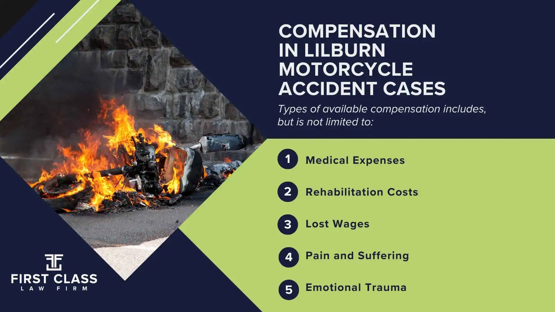 #1 Lilburn Motorcycle Accident Lawyer; Lilburn (GA) Motorcycle Accident Lawyer; Determining Causes and Preventative Measures; Types of Motorcycle Accidents in Georgia; Why You Need a Lilburn Motorcycle Accident Lawyer; Common Challenges in Lilburn Motorcycle Accident Cases; Steps to Take After a Motorcycle Accident in Lilburn; Compensation in Lilburn Motorcycle Accident Cases