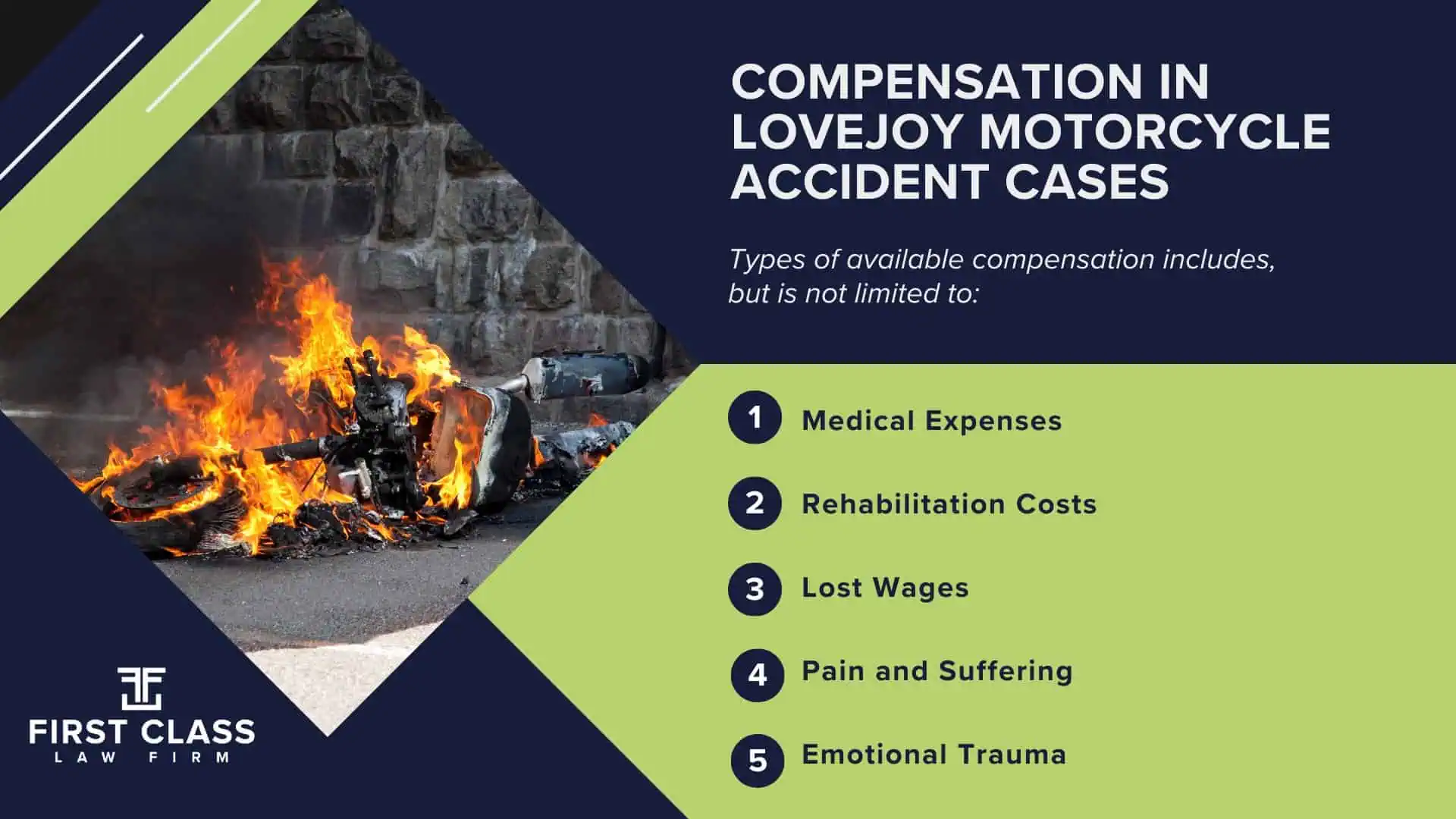 #1 Lovejoy Motorcycle Accident Lawyer; Lovejoy (GA) Motorcycle Accident Lawyer; Determining Causes and Preventative Measures; Types of Motorcycle Accidents in Georgia; Why You Need a Lovejoy Motorcycle Accident Lawyer; Common Challenges in Lovejoy Motorcycle Accident Cases; Steps to Take After a Motorcycle Accident in Lovejoy; Compensation in Lovejoy Motorcycle Accident Cases