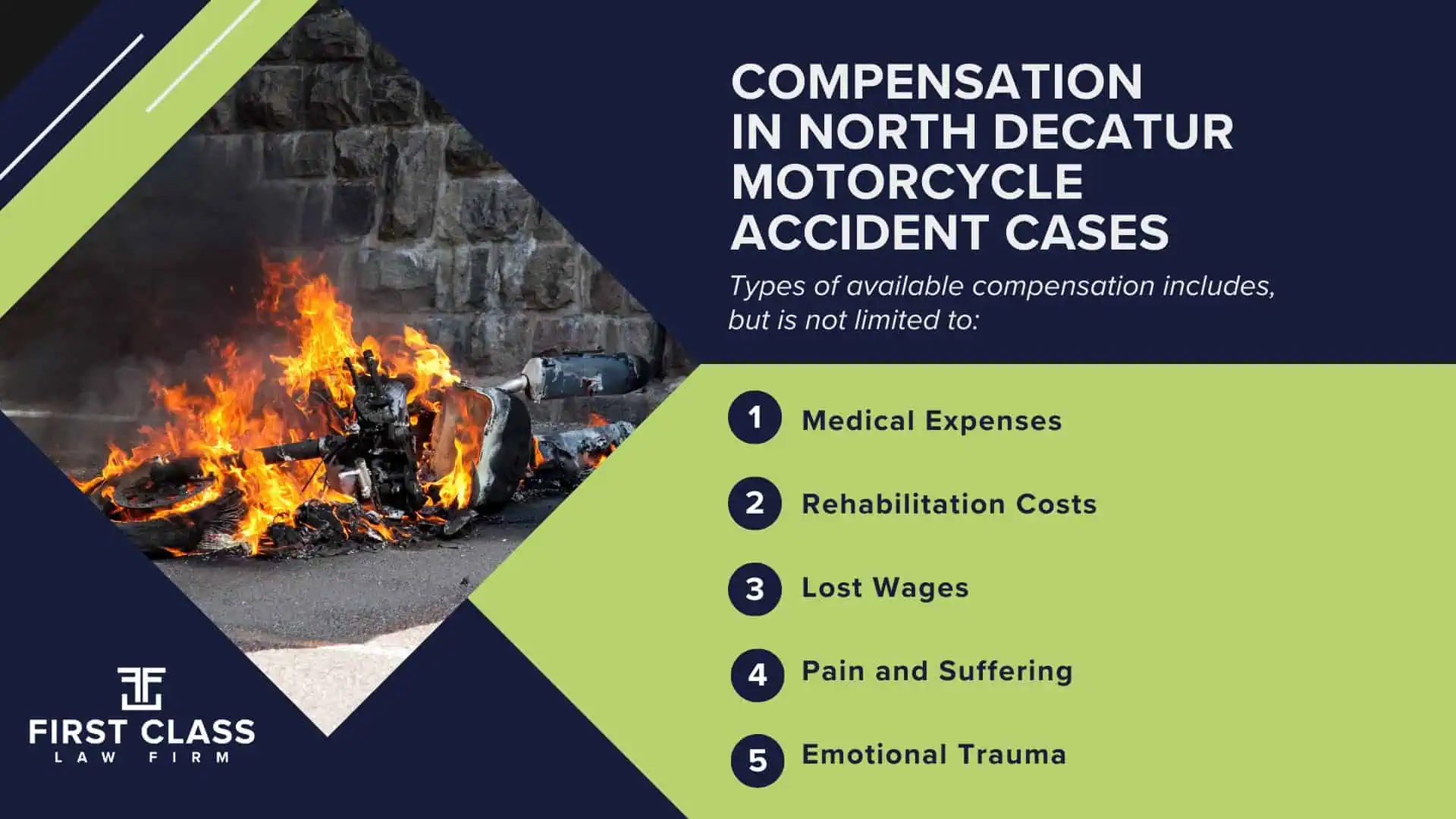 #1 North Decatur Motorcycle Accident Lawyer; North Decatur (GA) Motorcycle Accident Lawyer; Determining Causes and Preventative Measures; Types of Motorcycle Accidents in Georgia; Why You Need a North Decatur Motorcycle Accident Lawyer; Common Challenges in North Decatur Motorcycle Accident Cases; Steps to Take After a Motorcycle Accident in North Decatur; Compensation in North Decatur Motorcycle Accident Cases