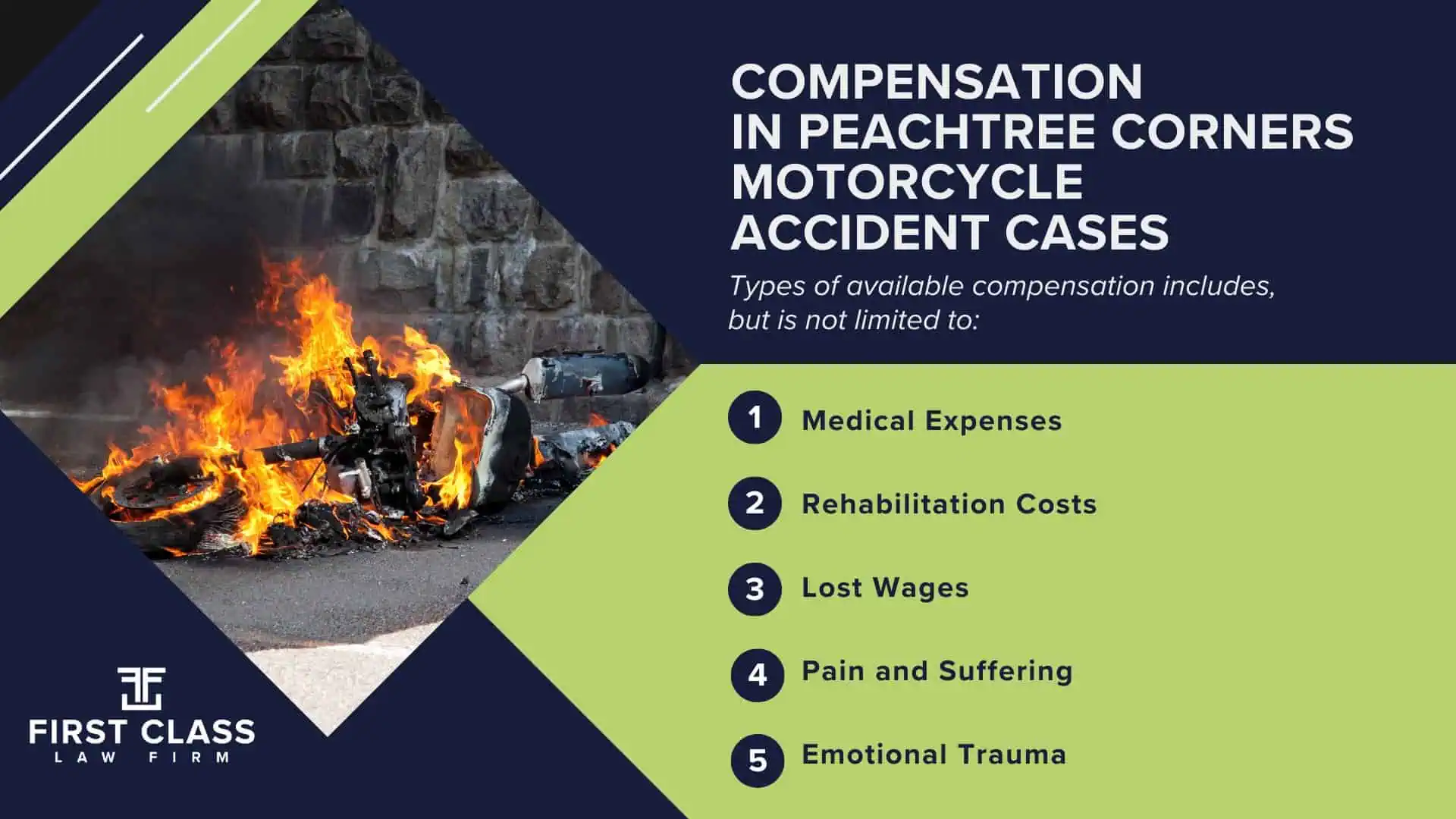 #1 Peachtree Corners Motorcycle Accident Lawyer; Peachtree Corners (GA) Motorcycle Accident Lawyer; Determining Causes and Preventative Measures; Types of Motorcycle Accidents in Georgia; Why You Need a Peachtree Corners Motorcycle Accident Lawyer; Common Challenges in Peachtree Corners Motorcycle Accident Cases; Steps to Take After a Motorcycle Accident in Peachtree Corners; Compensation in Peachtree Corners Motorcycle Accident Cases