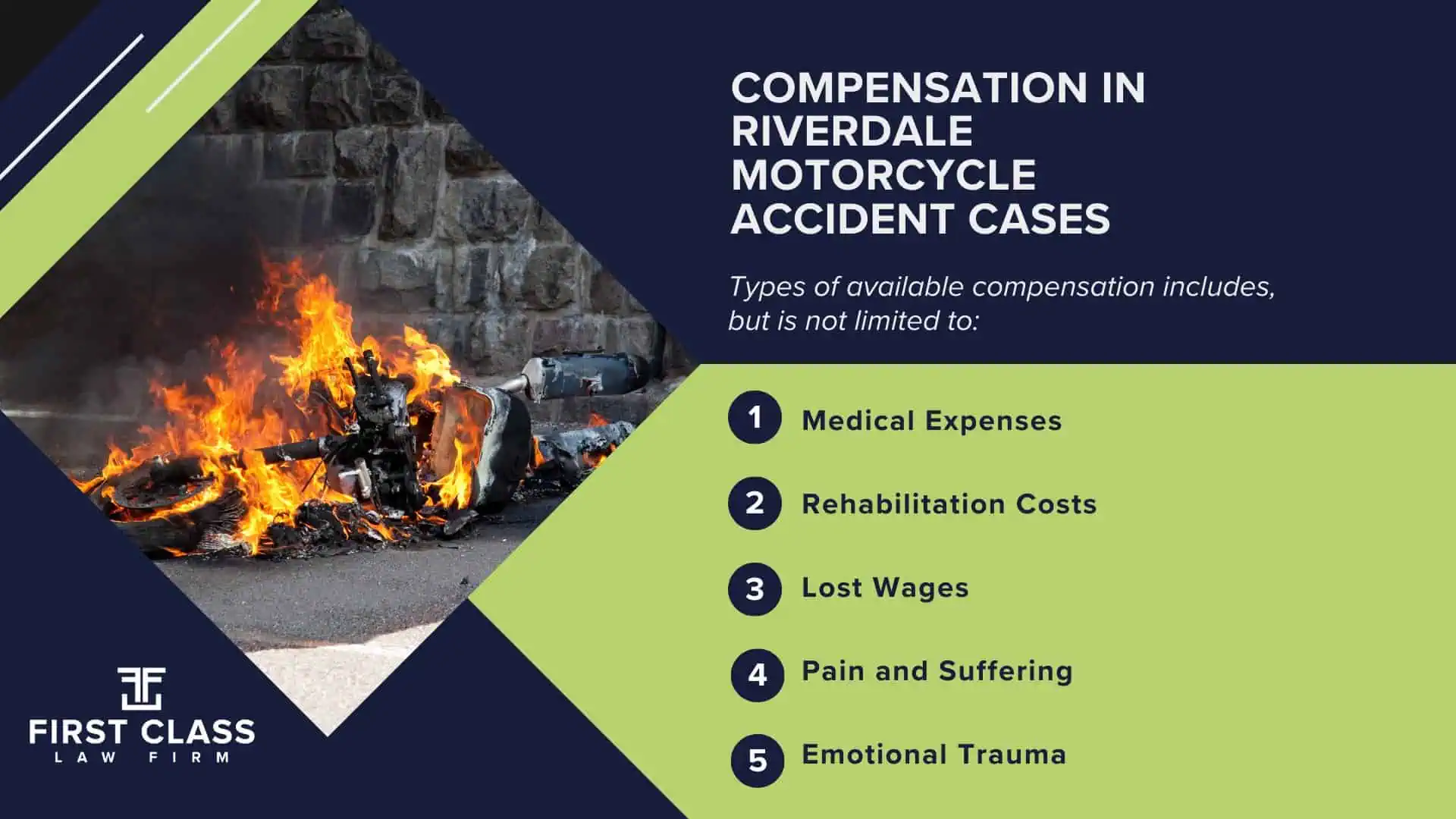 #1 Riverdale Motorcycle Accident Lawyer; Riverdale (GA) Motorcycle Accident Lawyer; Types of Motorcycle Accidents in Georgia; Why You Need a Riverdale Motorcycle Accident Lawyer; Common Challenges in Riverdale Motorcycle Accident Cases; Steps to Take After a Motorcycle Accident in Riverdale; Compensation in Riverdale Motorcycle Accident Cases