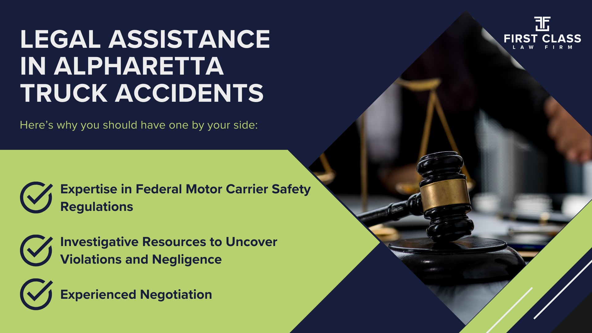 The #1 Alpharetta Truck Accident Lawyer; Alpharetta (GA) Truck Accident Lawyer; General Impact of Car Accidents in Alpharetta, Georgia; Determining Causes of Truck Accidents; Implementation of Preventive Measures; General Impact of Truck Accidents in Alpharetta, Georgia; Analyzing Causes and Implementing Preventative Measures; Why You Need an Alpharetta Truck Accident Lawyer;  Types of Truck Accidents Handled by Alpharetta Truck Accident Lawyers; Common Challenges in Alpharetta Truck Accident Cases; Steps to Take After a Truck Accident in Alpharetta;  Compensation in Alpharetta Truck Accident Cases; Legal Assistance in Alpharetta Truck Accidents