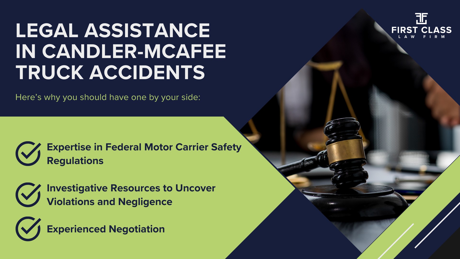 The #1 Candler-McAfee Truck Accident Lawyer; Candler-McAfee (GA) Truck Accident Lawyer; General Impact of Car Accidents in Candler-McAfee, Georgia; General Impact of Truck Accidents in Candler-McAfee, Georgia; Analyzing Causes and Implementing Preventative Measures; Why You Need a Candler-McAfee Truck Accident Lawyer; Types of Truck Accidents Handled by Atlanta Truck Accident Lawyers; Common Challenges in Candler-McAfee Truck Accident Cases; Steps to Take After a Truck Accident in Candler-McAfee; Compensation in Candler-McAfee Truck Accident Cases; Legal Assistance in Candler-McAfee Truck Accidents