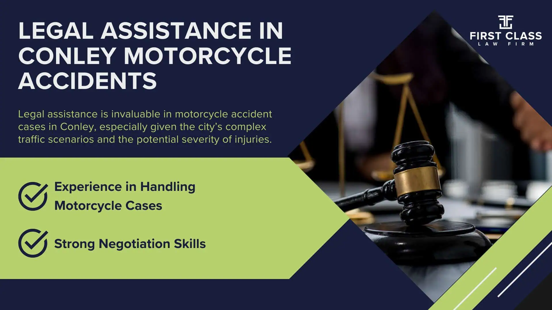 Conley Motorcycle Accident Lawyer; #1 Conley Motorcycle Accident Lawyer; Conley (GA) Motorcycle Accident Lawyer; Determining Causes and Preventative Measures; Types of Motorcycle Accidents in Georgia; Why You Need an Conley Motorcycle Accident Lawyer; Common Challenges in Conley Motorcycle Accident Cases; Steps to Take After a Motorcycle Accident in Conley; Legal Assistance in Conley Motorcycle Accidents