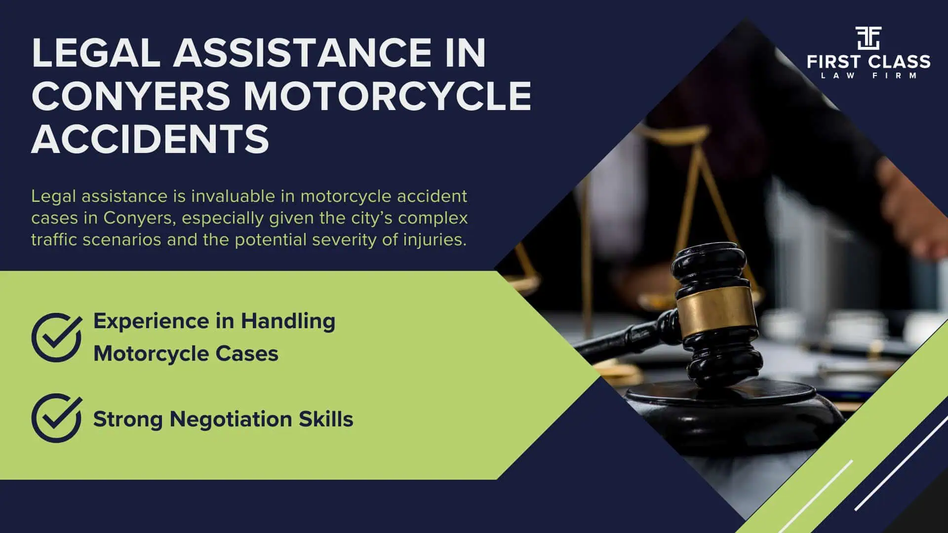 #1 Conyers Motorcycle Accident Lawyer; Conyers (GA) Motorcycle Accident Lawyer; Determining Causes and Preventative Measures; Types of Motorcycle Accidents in Georgia; Why You Need a Conyers Motorcycle Accident Lawyer; Common Challenges in Conyers Motorcycle Accident Cases; Steps to Take After a Motorcycle Accident in Conyers; Legal Assistance in Conyers Motorcycle Accidents