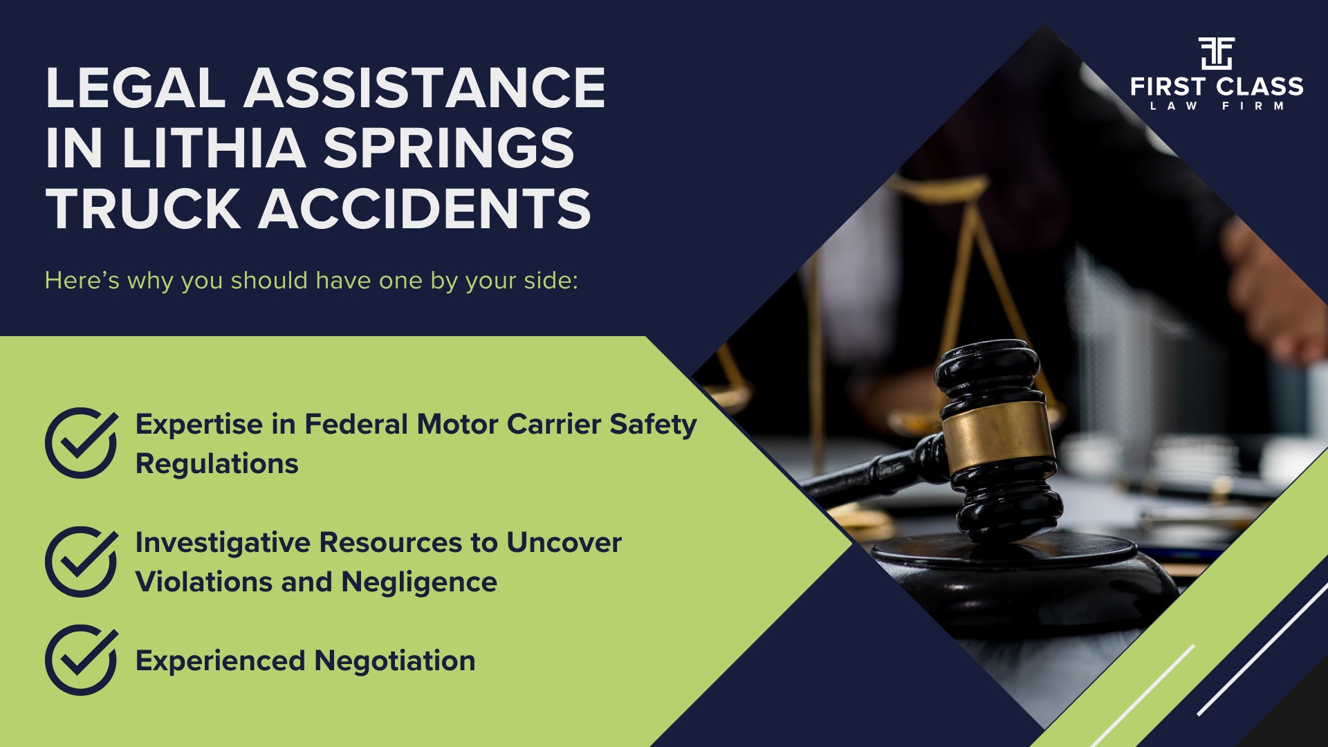 The #1 Lithia Springs Truck Accident Lawyer; Lithia Springs (GA) Truck Accident Lawyer;  General Impact of Car Accidents in Lithia Springs, Georgia; Determining Causes of Truck Accidents; Implementation of Preventive Measures; General Impact of Truck Accidents in Lithia Springs, Georgia; Analyzing Causes and Implementing Preventative Measures; Why You Need a Lithia Springs Truck Accident Lawyer;  Types of Truck Accidents Handled by Lilburn Truck Accident Lawyers; Common Challenges in Lithia Springs Truck Accident Cases; Steps to Take After a Truck Accident in Lithia Springs; Compensation in Lithia Springs Truck Accident Cases; Legal Assistance in Lithia Springs Truck Accidents