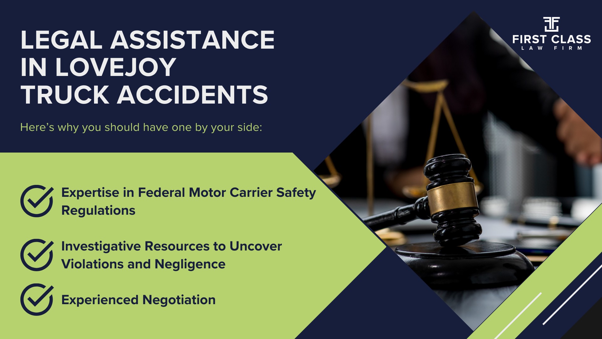 The #1 Lovejoy Truck Accident Lawyer; Lovejoy (GA) Truck Accident Lawyer; General Impact of Car Accidents in Lovejoy, Georgia; Determining Causes of Truck Accidents; Implementation of Preventive Measures; General Impact of Car Accidents in Lovejoy, Georgia; Analyzing Causes and Implementing Preventative Measures; Why You Need a Lovejoy Truck Accident Lawyer; Types of Truck Accidents Handled by Lovejoy Truck Accident Lawyers; Common Challenges in Lovejoy Truck Accident Cases; Steps to Take After a Truck Accident in Lovejoy; Compensation in Lovejoy Truck Accident Cases; Legal Assistance in Lovejoy Truck Accidents