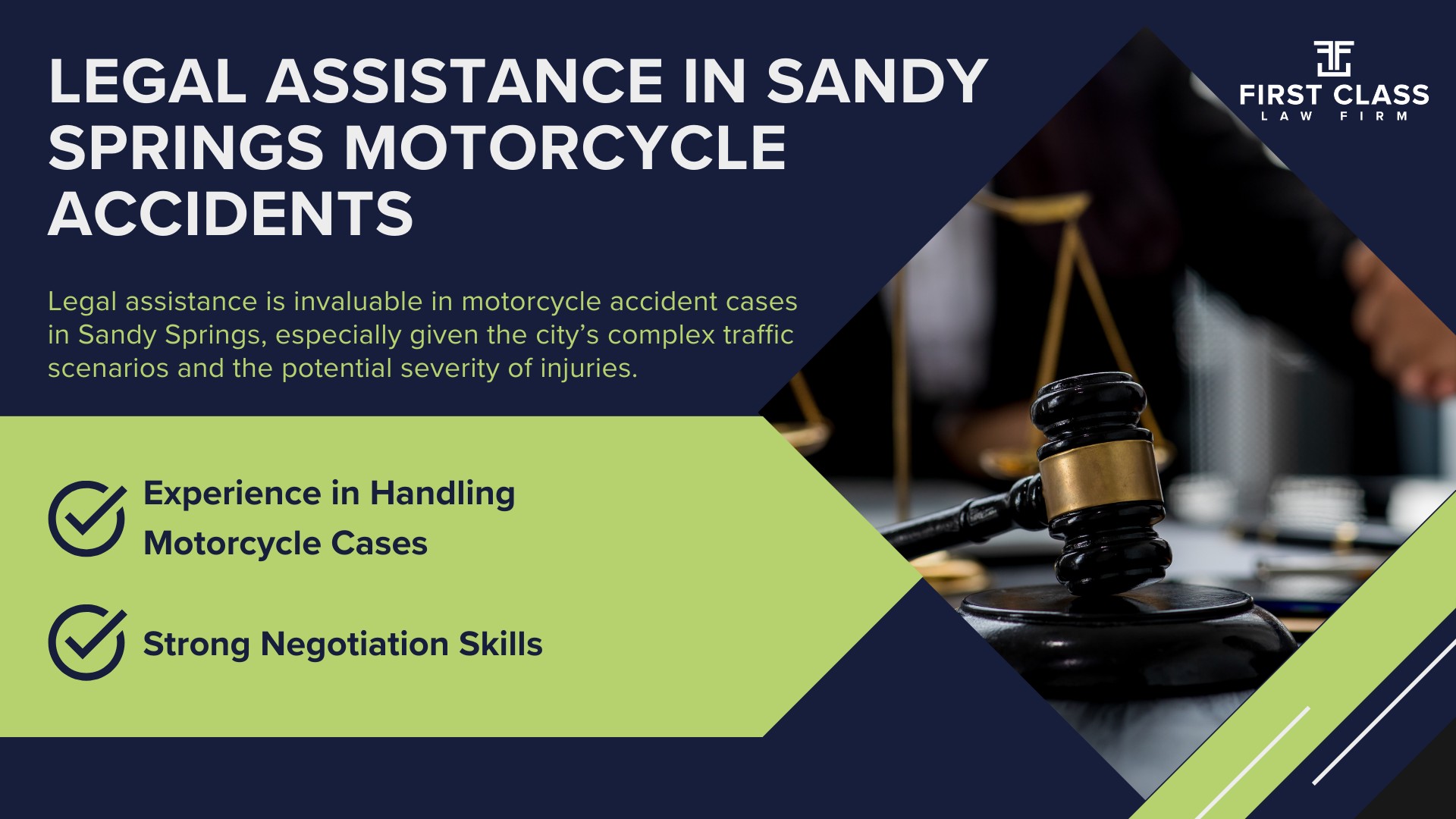 #1 Sandy Springs Motorcycle Accident Lawyer; Sandy Springs (GA) Motorcycle Accident Lawyer; Types of Motorcycle Accidents in Georgia; Why You Need a Sandy Springs Motorcycle Accident Lawyer; Common Challenges in Sandy Springs Motorcycle Accident Cases; Steps to Take After a Motorcycle Accident in Sandy Springs; Compensation in Sandy Springs Motorcycle Accident Cases; Types of Motorcycle Accidents in Georgia; Legal Assistance in Sandy Springs Motorcycle Accidents