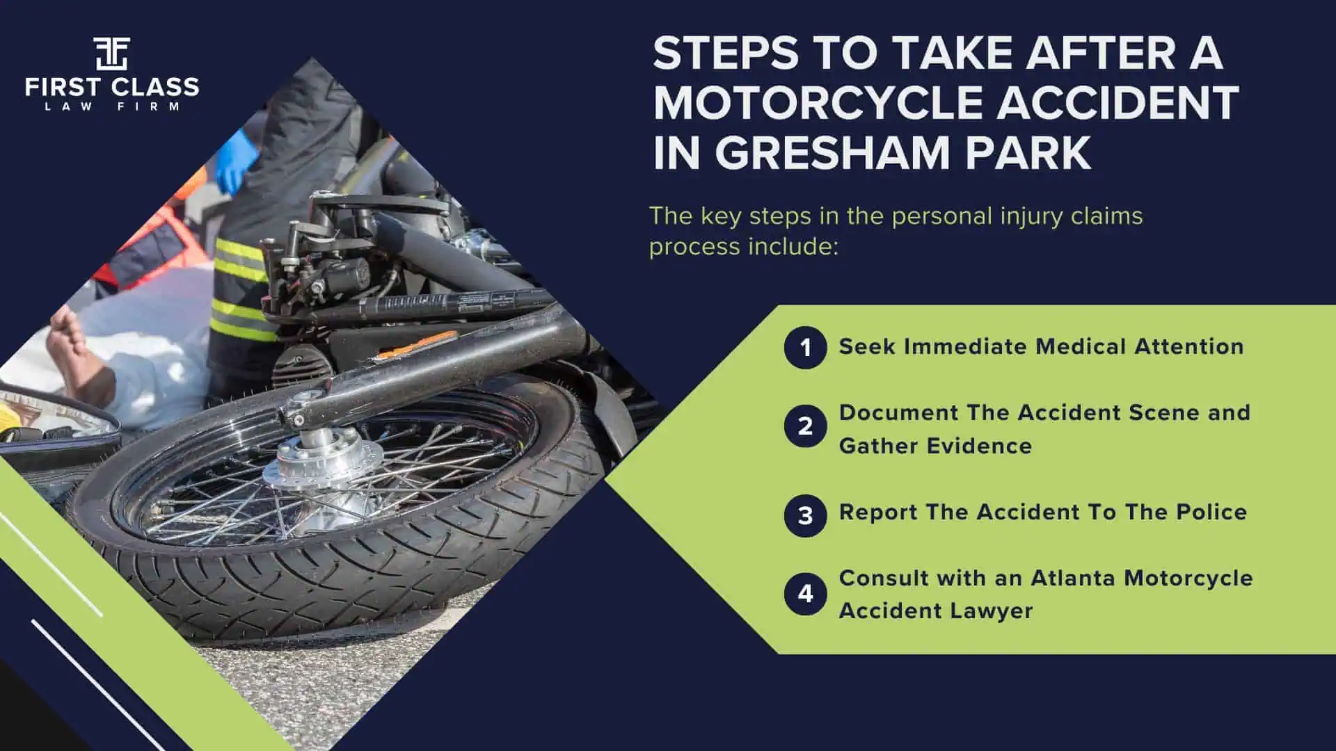 #1 Gresham Park Motorcycle Accident Lawyer; Gresham Park (GA) Motorcycle Accident Lawyer; Determining Causes and Preventative Measures; Types of Motorcycle Accidents in Georgia; Why You Need a Gresham Park Motorcycle Accident Lawyer; Common Challenges in Gresham Park Motorcycle Accident Cases; Steps to Take After a Motorcycle Accident in Gresham Park