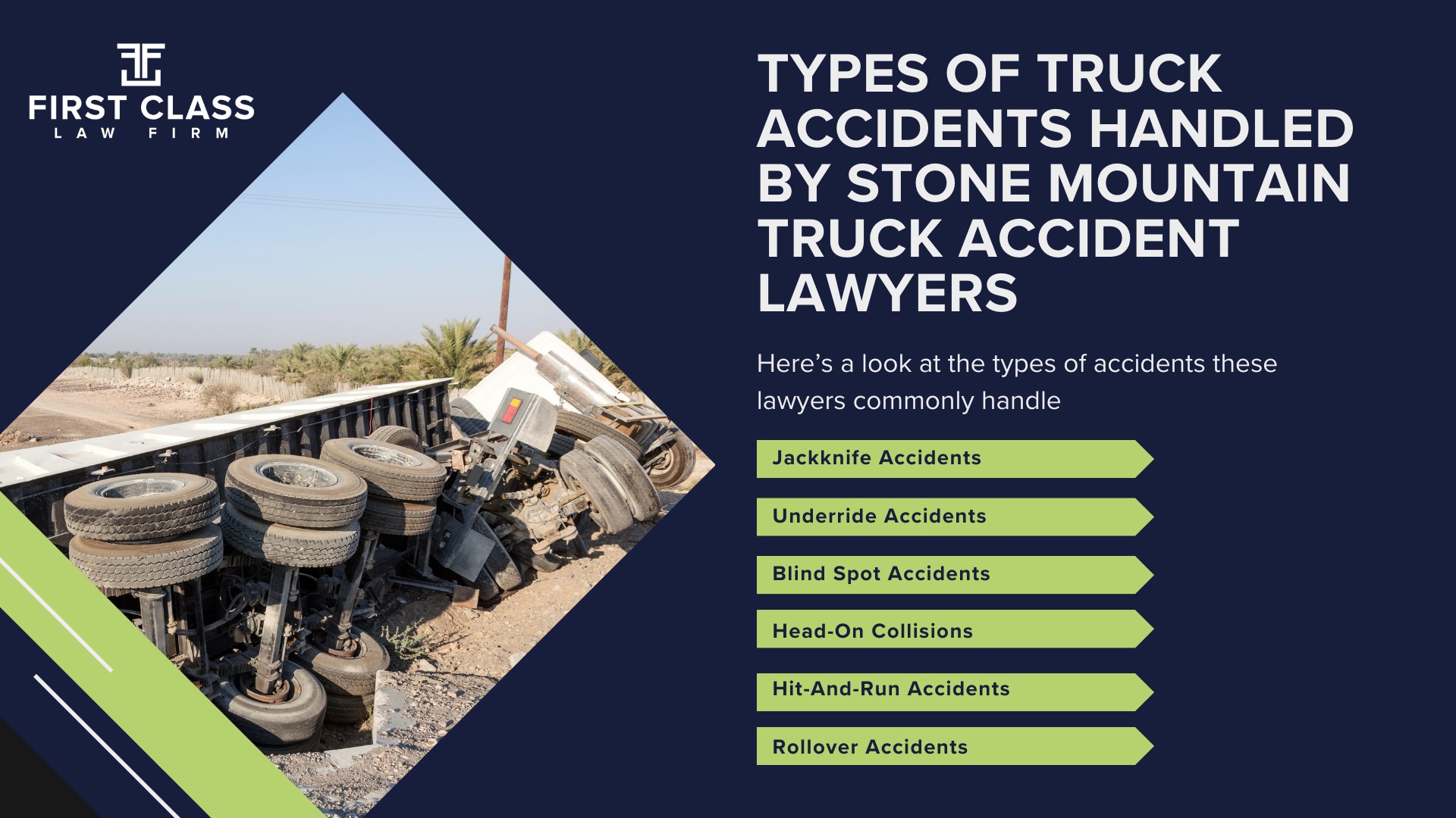 The #1 Stone Mountain Truck Accident Lawyer; Stone Mountain (GA) Truck Accident Lawyer;  General Impact of Car Accidents in Stone Mountain, Georgia; Determining Causes of Truck Accidents; Implementation of Preventive Measures; General Impact of Truck Accidents in Stone Mountain, Georgia; Analyzing Causes and Implementing Preventative Measures; Why You Need a Stone Mountain Truck Accident Lawyer; Types of Truck Accidents Handled by Stone Mountain Truck Accident Lawyers