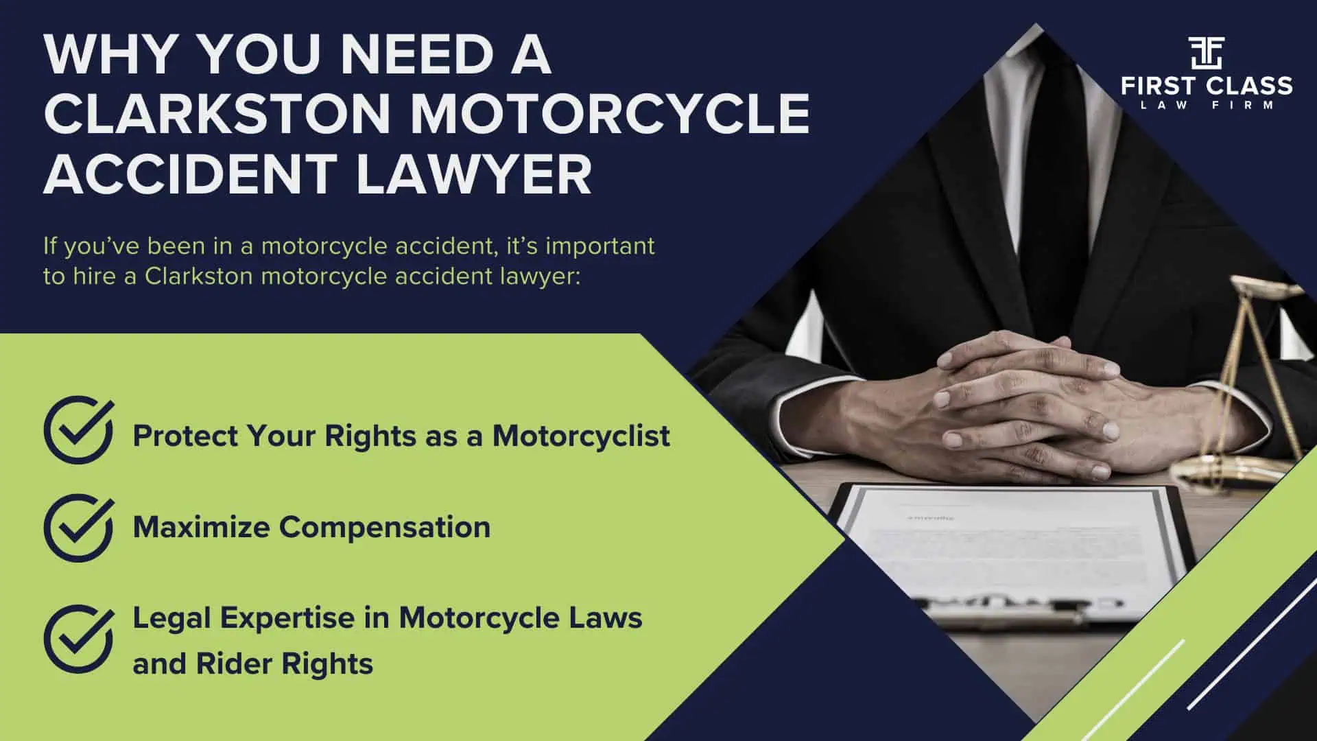 #1 Clarkston Motorcycle Accident Lawyer; Clarkston (GA) Motorcycle Accident Lawyer; Types of Motorcycle Accidents in Georgia; Why You Need a Clarkston Motorcycle Accident Lawyer