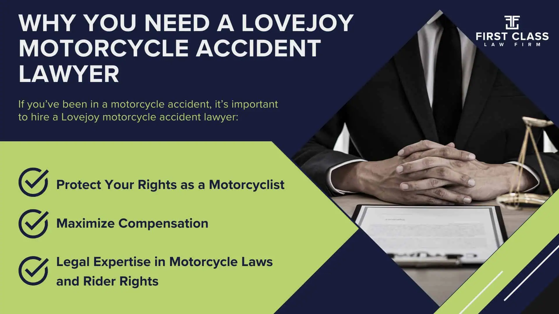 #1 Lovejoy Motorcycle Accident Lawyer; Lovejoy (GA) Motorcycle Accident Lawyer; Determining Causes and Preventative Measures; Types of Motorcycle Accidents in Georgia; Why You Need a Lovejoy Motorcycle Accident Lawyer