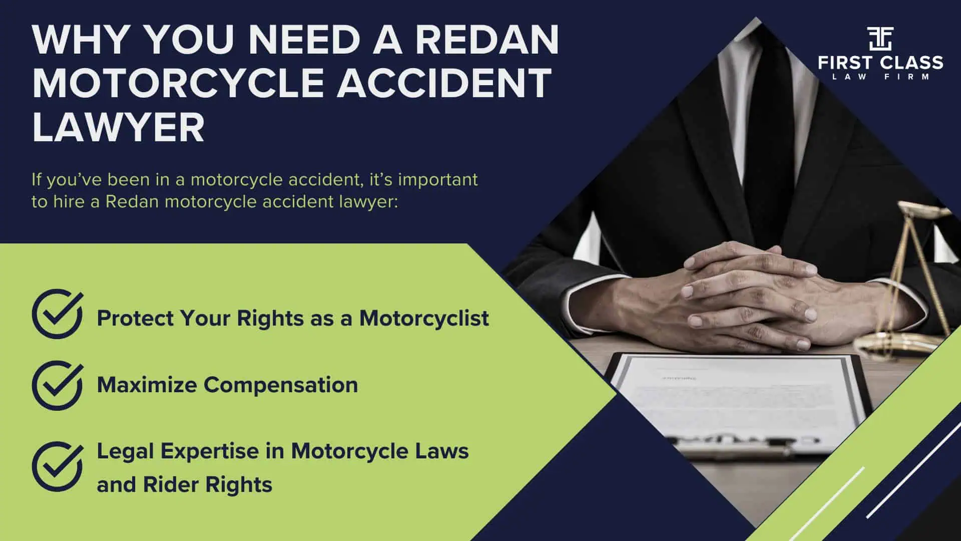 #1 Redan Motorcycle Accident Lawyer; Redan (GA) Motorcycle Accident Lawyer; Determining Causes and Preventative Measures; Types of Motorcycle Accidents in Georgia; Why You Need a Redan Motorcycle Accident Lawyer