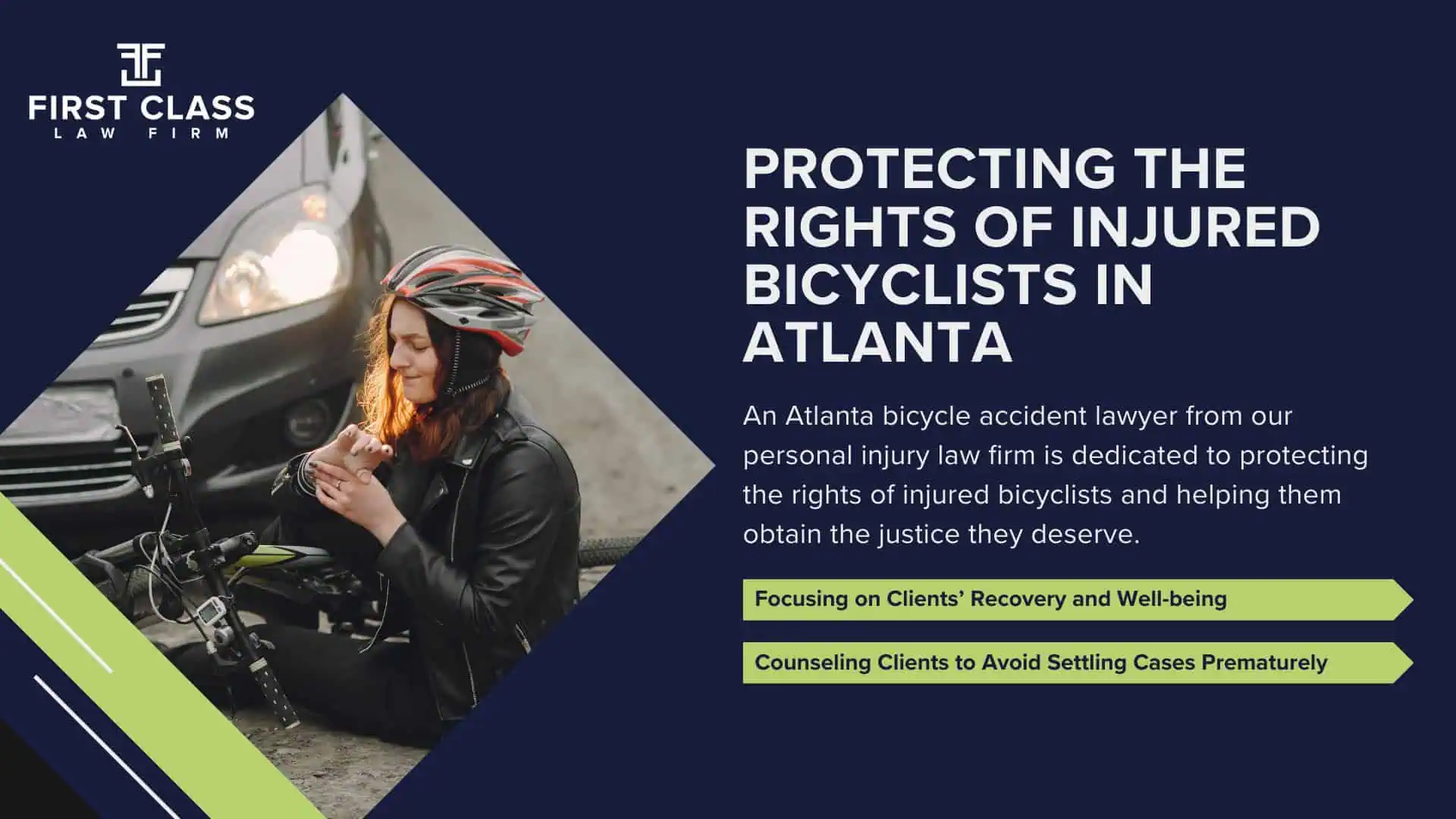 The #1 Atlanta Bicycle Accident Lawyer; Atlanta Bicycle Accident Lawyer; Atlanta Personal Injury Law Firm_ The #1 Bicycle Accident Lawyer in Atlanta, Georgia (GA); What Atlanta (GA) Bicycle Accident Lawyers Do For You; Bicycle Accident Lawyers in Atlanta; How an Atlanta Bicycle Accident Lawyer Can Help; Determining Fault in Atlanta Bicycle Accidents; Protecting the Rights of Injured Bicyclists in Atlanta