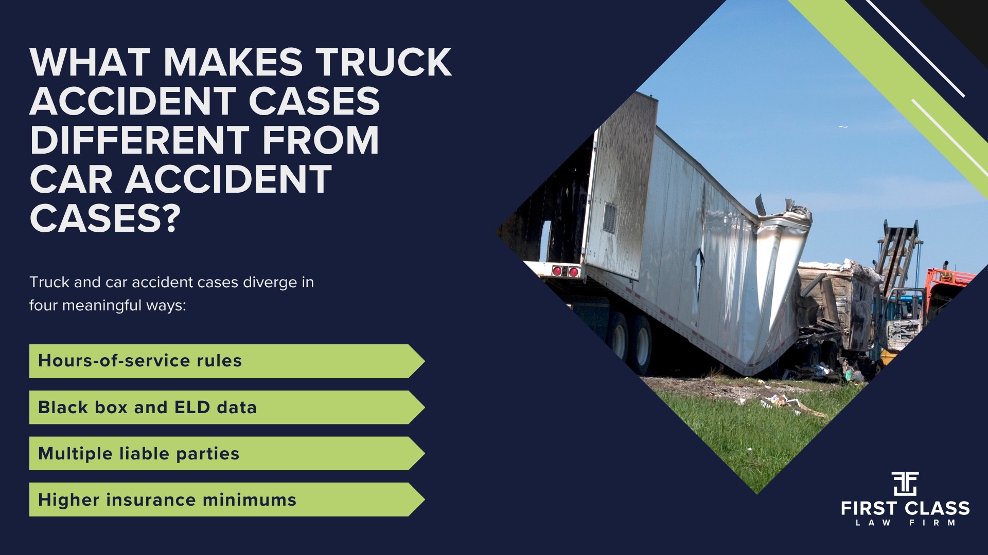 What Does an Atlanta Truck Accident Lawyer Do; How Is a Truck Accident Lawyer Different From a General Personal Injury Attorney; Why Do Atlanta-Area Truck Accidents Involve Special Factors; Do You Need a Truck Accident Lawyer or a Car Accident Lawyer; What Makes Truck Accident Cases Different From Car Accident Cases