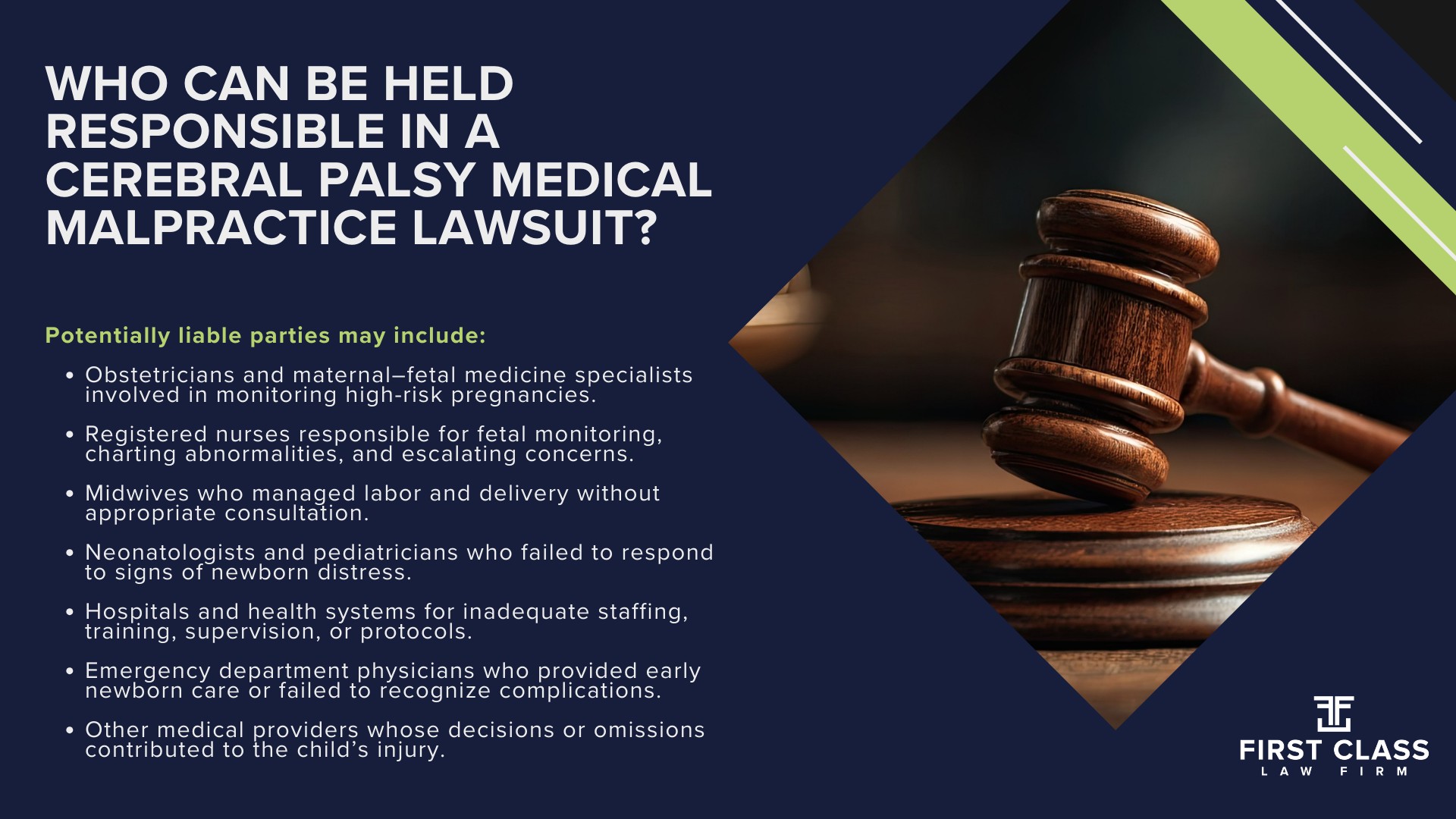 Supporting Atlanta Families After a Cerebral Palsy Diagnosis; How Cerebral Palsy Can Be Linked to Medical Negligence; Cerebral Palsy_ Medical Causes; Preventable Birth Injuries That May Lead to Cerebral Palsy; Who Can Be Held Responsible in a Cerebral Palsy Medical Malpractice Lawsuit