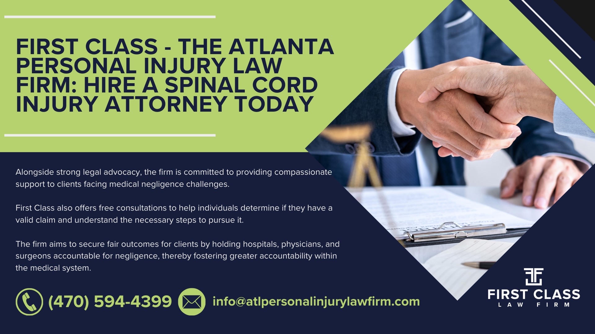 How Do Negligent Spinal Cord Injuries Occur; Evidence in Cerebral Palsy Cases; Long-Term Impacts of Spinal Cord Injury; The Legal Process for a Spinal Cord Injury Case in Georgia; Gathering Evidence for a Spinal Cord Injury Claim; Damages in a Spinal Cord Personal Injury Lawsuit; Do You Qualify for a Spinal Cord Injury Lawsuit; First Class - The Atlanta Personal Injury Law Firm_ Hire a Spinal Cord Injury Attorney Today